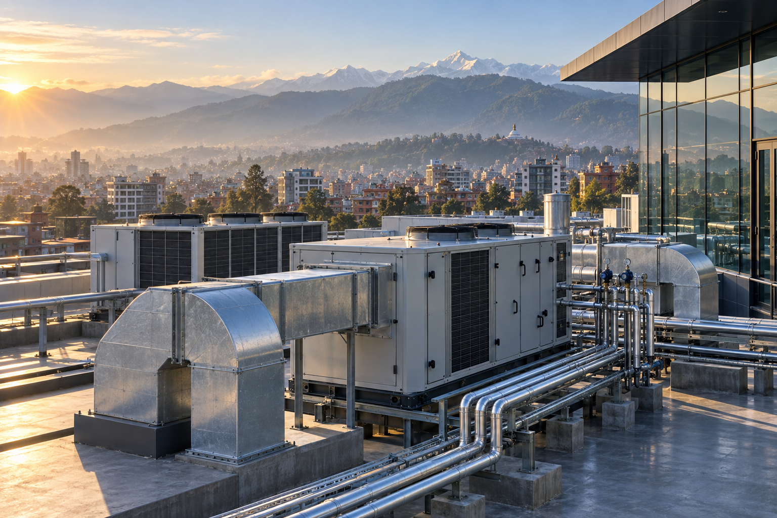 Illustrative rooftop HVAC installation