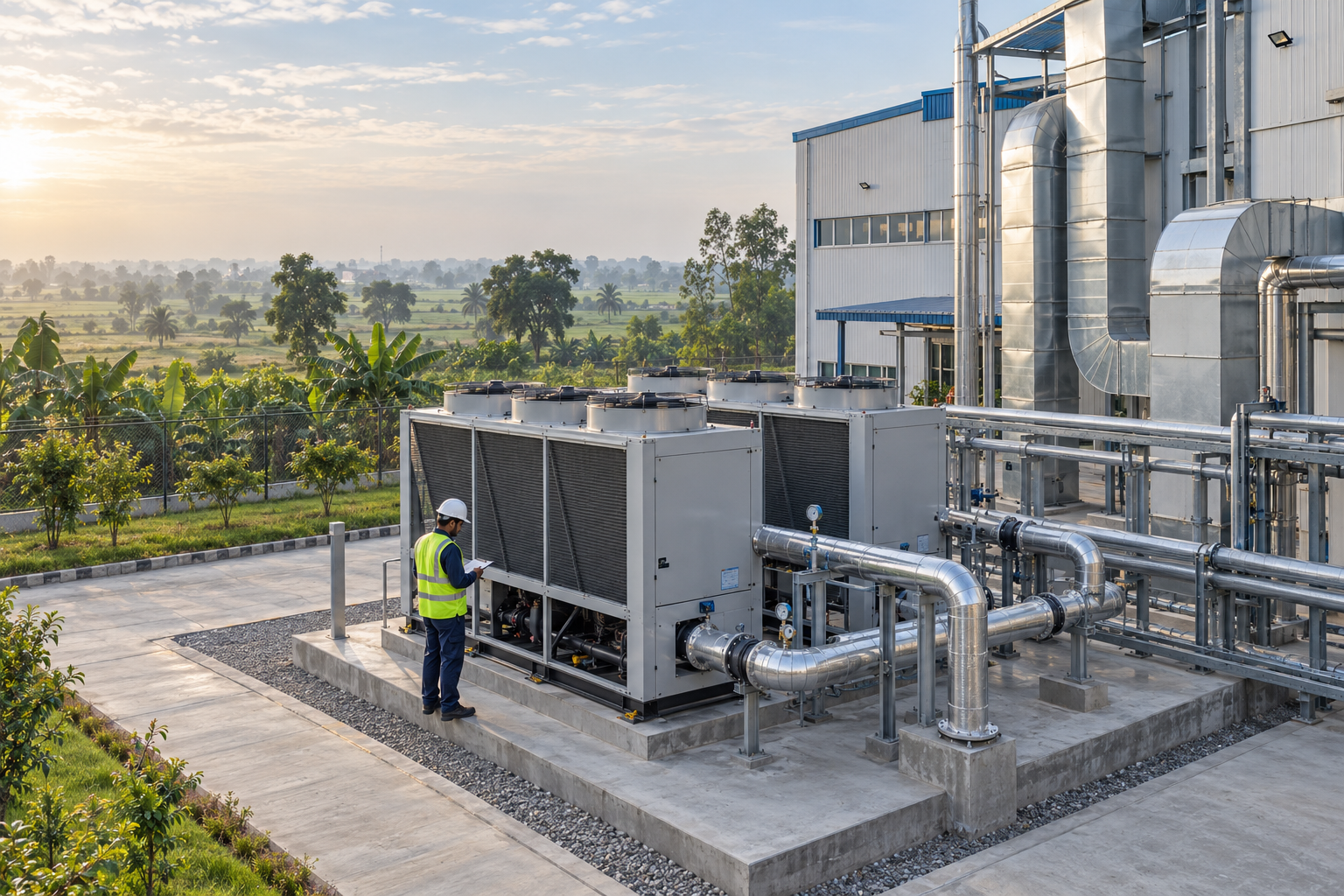Illustrative factory cooling equipment in Nepal Terai